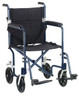 fw19bl Drive Medical Flyweight Lightweight Folding Transport Wheelchair, 19", Blue Frame, Black Upholstery