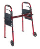rtl10263kdr Drive Medical Portable Folding Travel Walker with 5" Wheels and Fold up Legs