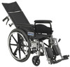 pla418rbdfa Drive Medical Viper Plus GT Full Reclining Wheelchair, Detachable Full Arms, 18" Seat