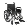 cs20dfa-sf Drive Medical Chrome Sport Wheelchair, Detachable Full Arms, Swing away Footrests, 20" Seat