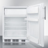 BKRF661BIADA Accucold Built-in Undercounter Ada Compliant Break Room Refrigerator-freezer In White With Nist Calibrated Thermometer And Alarm, Each