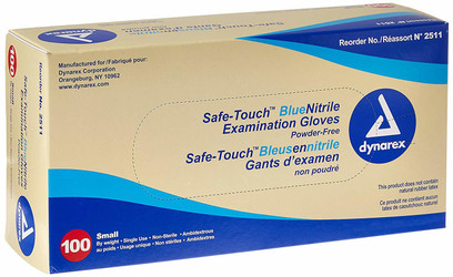 Safe-Touch Blue Nitrile Exam Gloves