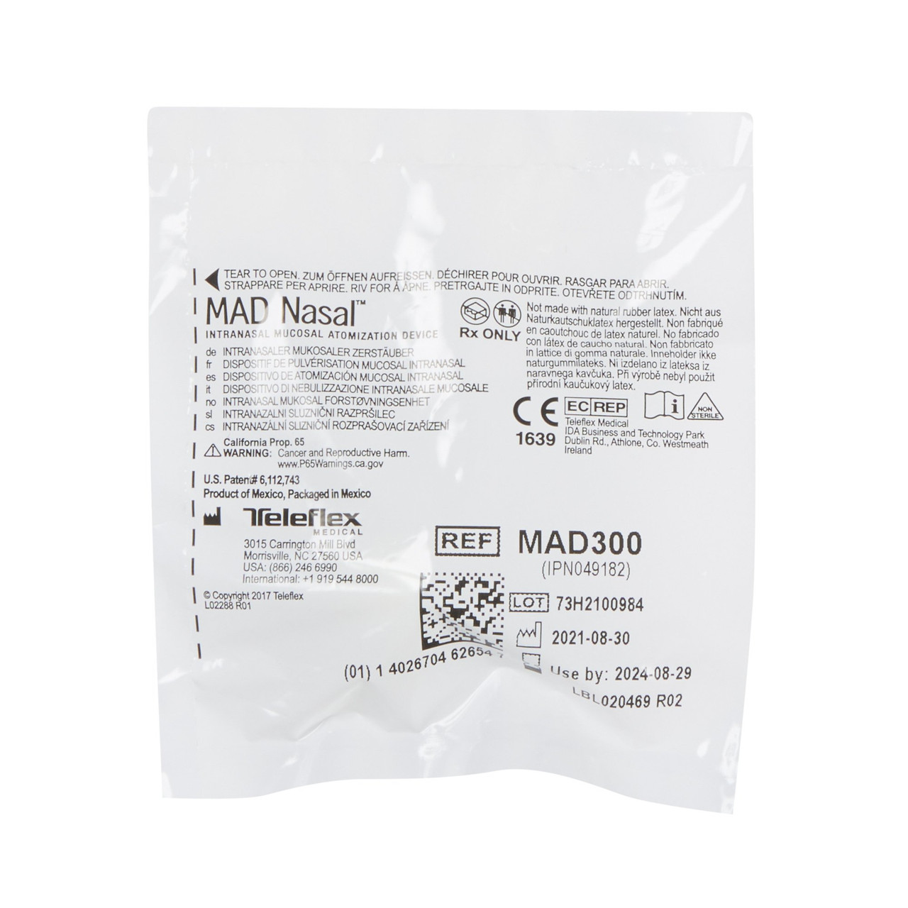 Teleflex Medical MAD300 MAD Nasal without Syringe, 25/BX