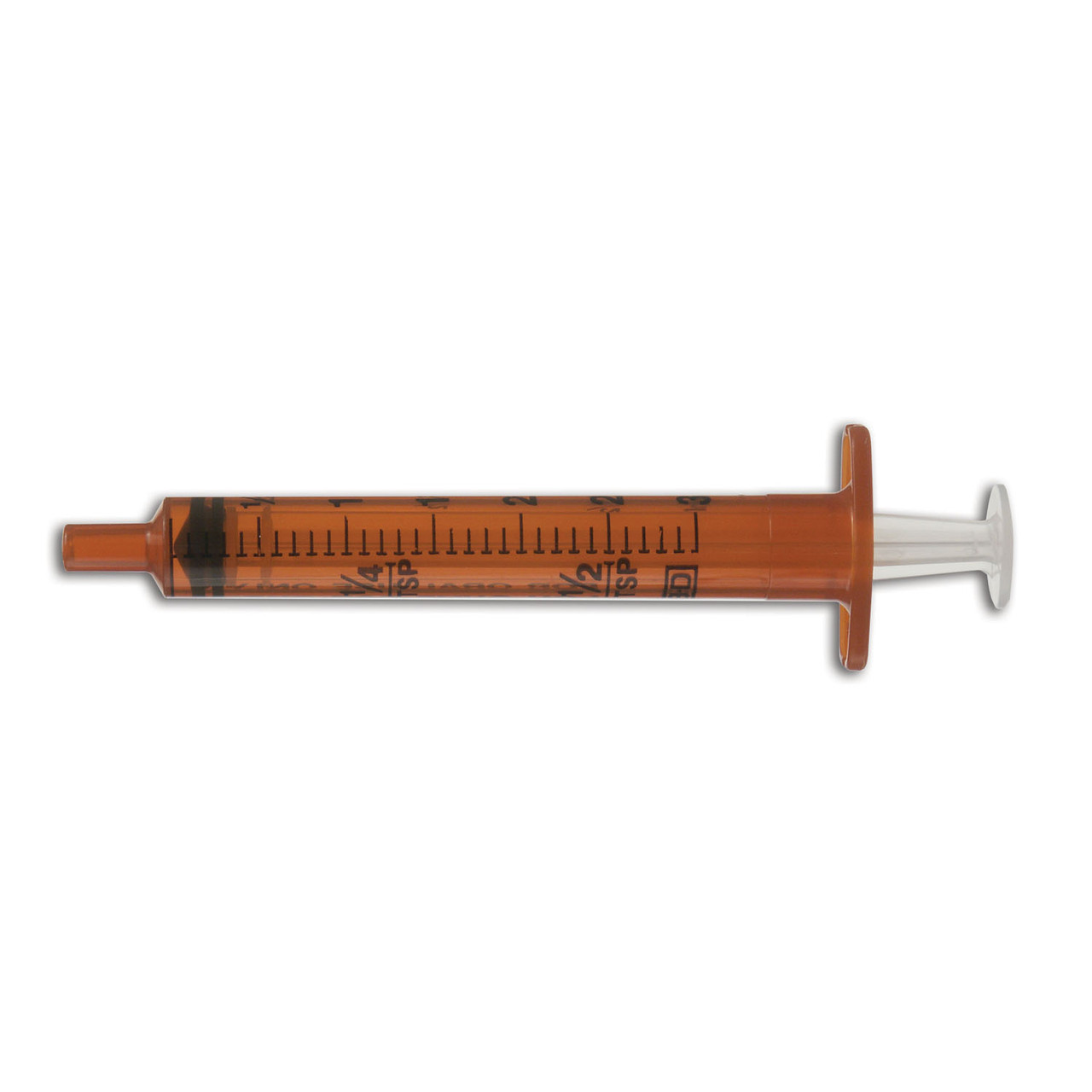 BD 305210 Oral Syringe, Amber, 3mL, Tip Cap, 100/pk, 5 pk/cs