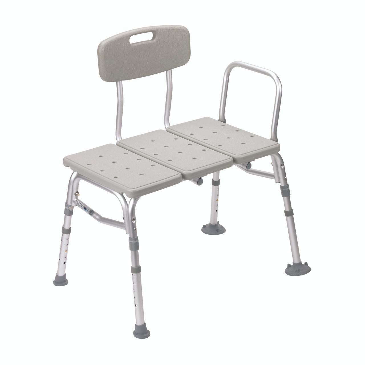 Drive Medical Grey Bathroom Safety Shower Tub Bench Chair with Back  RTL12202KDR - The Home Depot