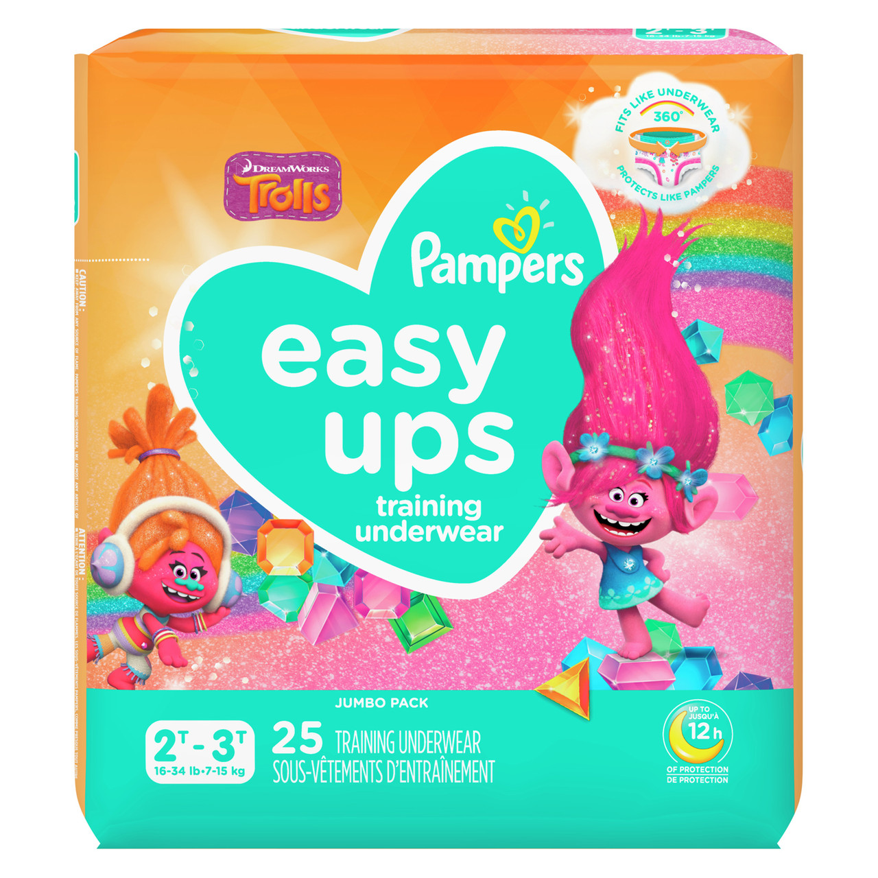 Procter & Gamble Distributing LLC 3700076549 Pampers Easy Ups Training  Underwear, Pull On, Girls, Size 4