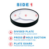 62-0180W-13 Fabrication Enterprises, Inc. STAYnEAT Plate, Divided Suction, Slope n Scoop Dish, Small, White, Case of 13