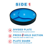 62-0181B-13 Fabrication Enterprises, Inc. STAYnEAT Plate, Divided Suction, Slope n Scoop Dish, Large, Blue, Case of 13