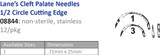 Cincinnati Surgical Company 08844 Suture Needle, Size 1, Lanes Cleft Palate, Â½ Circle Cutting Edge, 12/pk (Vendor MOQ 10 DZ) (DROP SHIP ONLY) , pack