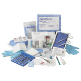 Medical Action Industries 61280 One Time Laceration Tray, Includes: (2) 60cc Medicine Cups, (1) 18\in. x 26\in. Fenestrated White Poly-Tissue Drape, (5) 2\in. x 2\in. 8-Ply Gauze Sponge, (10) 4\in. x 4\in. 8-Ply Gauze Sponge, (1) 4.75\in. Adson Force