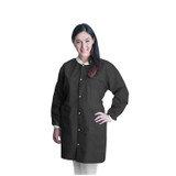 Dukal Corporation UGC-6600-L FitMe Lab Coats, Large, Black, 10/bg , bag