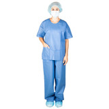 Dukal Corporation 381L Scrub Pants, Large, Blue, Non-Sterile, 10/bg, 5 bg/cs , case