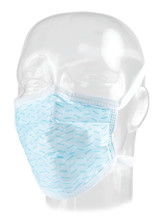 Aspen Surgical 15251 Mask, Surgical, FluidGard® 120, Horizontal Tie, Blue with Pattern600/cs , case