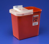 Cardinal Health 8990SA Multi-Purpose Red Container, 2 Gal, Clear, Hinged Lid, 10\in.H x 7¼\in.D x 10½\in.W, 20/cs (28 cs/plt) (Continental US Only) , case