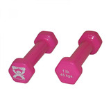 553872 Performance Health Cando Vinyl-Coated Cast Iron Dumbbells, 1 lb., Pair, Pink