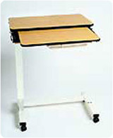 920524 Performance Health Executive Split-Top Overbed Table, Quartered Oak Split-Top with Vanity