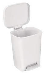 25269 Brewer Company Waste Can, 32 Qt, Rectangular, White