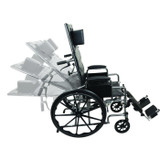 7101577 Performance Health Probasics Reclining Wheelchair, 16'' x 17'' W/ Legrests
