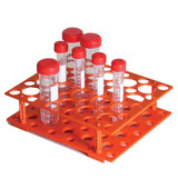 456930-5 Globe Scientific, Inc. Rack, for 15mL and 50mL Centrifuge Tubes, ABS, Orange, 5/pk