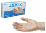 Ammex p/n VPF64100 Vinyl Gloves, Medium, Disposable, Exam Grade, Clear, Powder Free, Smooth, Polymer Coated, 100/bx, 10bx/cs