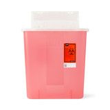 Medline MDS705204 Sharps Container with Flap, Red, 3 gal., 10/CS