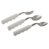61-0048L Fabrication Enterprises, Inc. Utensil, comfort grip, 3 oz. Left handed soup spoon