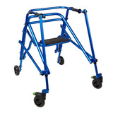 32-2090 Fabrication Enterprises, Inc. Klip Posterior walker, four wheeled with seat, blue, size 4