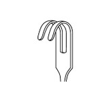 MH11-538 Integra Miltex VOLKMAN RETRACTOR 8-3/4, 2-PRONG,BLUNT,RING HANDLE