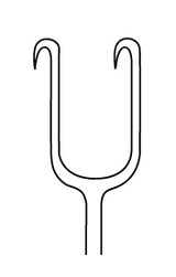 MH21-158 Integra Miltex JOSEPH SKIN HOOK 6-1/4, 2-PRONG, SHARP, 7MM WIDE