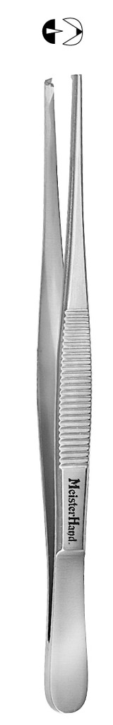 MH6-40 Integra Miltex TISSUE FORCEPS 4-5/8, STD, 1X2 TEETH, SERR HANDLES