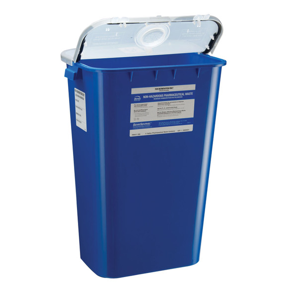 Bemis Health Care 4011 050 Waste Container, 11 Gal, Gasketed Hinged, Clear Lid, 6/cs , case