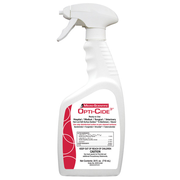 Micro-Scientific, USA OPTI-CIDE3® OCS12-024 Opti-Cide3 Disinfectant, 24 oz Spray Bottle, 12/cs (Contenental US Only) (Item is considered HAZMAT and cannot ship via Air or to AK, GU, HI, PR, VI) (60 cs/plt) , case