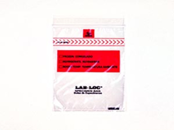 LK Packaging LAB LOC® LABZ46B Specimen Bag, Seal-N-Rip, Removable Biohazard Symbol, Zipper Closure, 3-Wall, Clear, 1.75 mil, 4in. x 6in., 100 bg/pk, 10 pk/cs , case