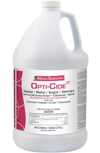 Micro-Scientific, USA OPTI-CIDE3® OCP04-128 Opti-Cide3 Disinfectant, 1 Gallon Pour Bottle, 4/cs (Contenental US Only) (Item is considered HAZMAT and cannot ship via Air or to AK, GU, HI, PR, VI) (36 cs/plt) , case