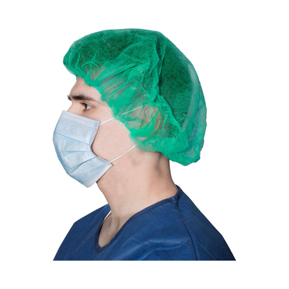 Dukal Corporation 324G Bouffant Cap, 24in., Green, 100/bx, 5 bx/cs (Temporarily Unavailable for Sale) , case