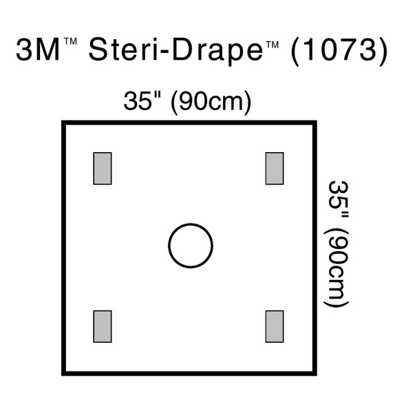 Solventum Corporation STERI-DRAPE™ 1073 Steri-Drape Wound Edge Protector, 90cm x 90cm, 10/bx, 4 bx/cs (Continental US+HI Only) , case