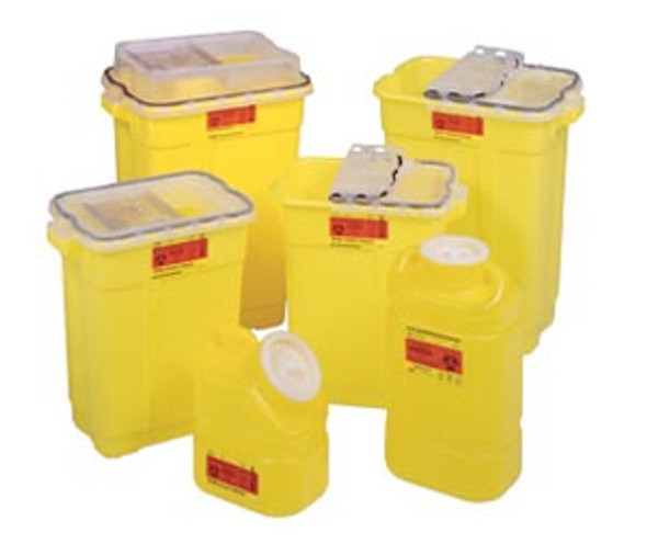 BD 305114 Sharps Collector, 5 Gallon Chemotherapy, Tethered Cap, 8/cs (Continental US Only) , case
