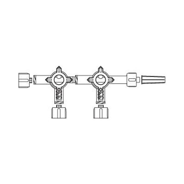 MX4312L ICU Medical Hi-Flo(Tm) 2 Gang, 3-Way Stopcocks With Mll 25/Ca