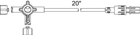 MX412SL ICU Medical 3-Way Hi-Flo(Tm)Stopcock W/20In. (50.8Cm) Ext. 50/Ca