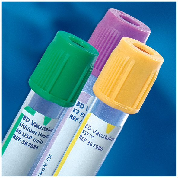 BD VACUTAINER® 367886 Plastic Tube, Hemogard™ Closure, 13mm x 100mm, 6.0mL, Green, Paper Label, Lithium Heparin (bxray coated) 90 Ubx Units, 100/pk, 10 pk/cs (Minimum Expiry Lead is 90 days) (Temp Sensitive; Non-Returnable) (Continental US Only) , ca