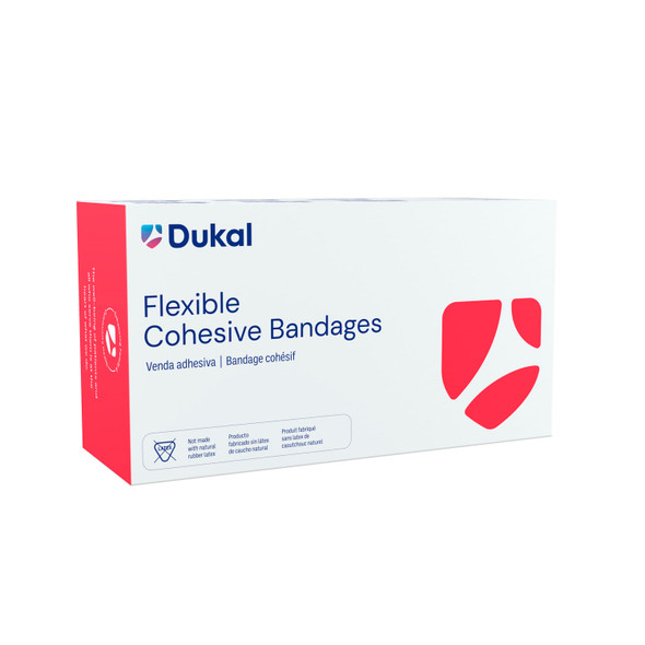 Dukal Corporation 8016ASLF Bandage, Cohesive, 1in. x 5 yds, Latex Free (LF), Non-Sterile, Assorted Colors, 1 rl/pk, 30 pk/bx , box