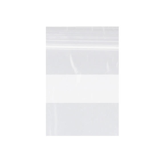 Dukal Corporation ZIP46WB Zip Bag, Clear with White Block, 2 mil, 4in. x 6in., 1000/cs , case