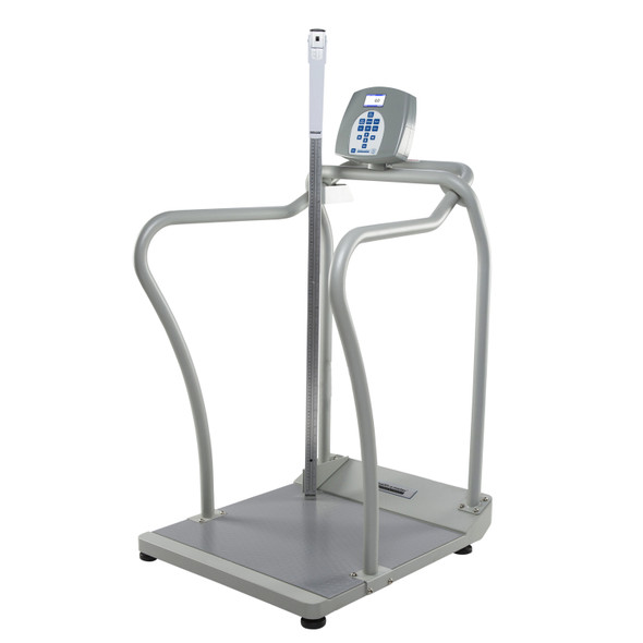 2101KL Pelstar LLC/Health O Meter Professional Scales Digital Platform Scale with Handrails, Capacity: 1000 lbs/454 kg, Platform Dimension: 26 in.  x 22 in. , EMR Connectivity, Calculates BMI