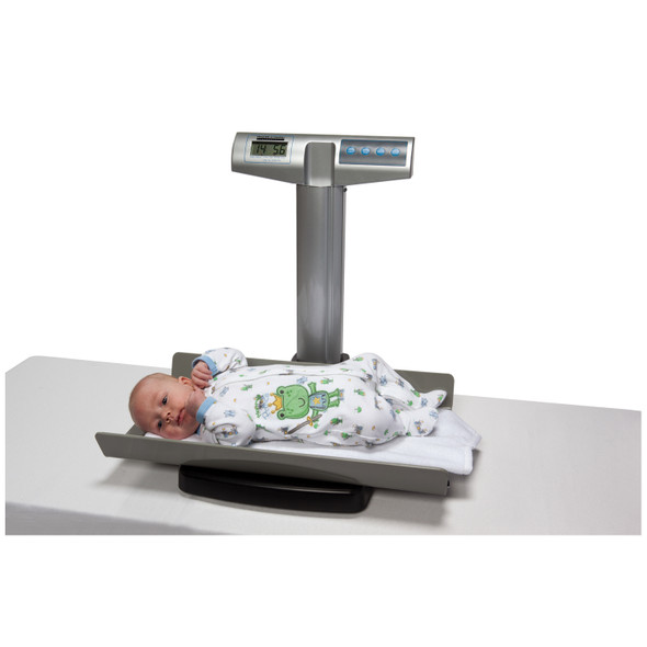 522KL Pelstar LLC/Health O Meter Professional Scales Digital Scale, Pediatric, 50 lb/23 kg Capacity, 24 1/8 in.  x 14 1/2 in.  x 2 5/8 in.  Tray Dimension, 0 in. -23 in. /0cm-58cm Measuring Tape, (6) AA Batteries, EMR Connectivity via USB