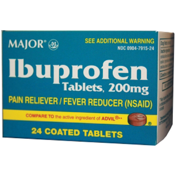 Major Pharmaceuticals 700131 Ibuprofen, 200mg, 24s, Compare to Advil®, 144/cs, NDC# 00904-6747-24 (US Only) , case