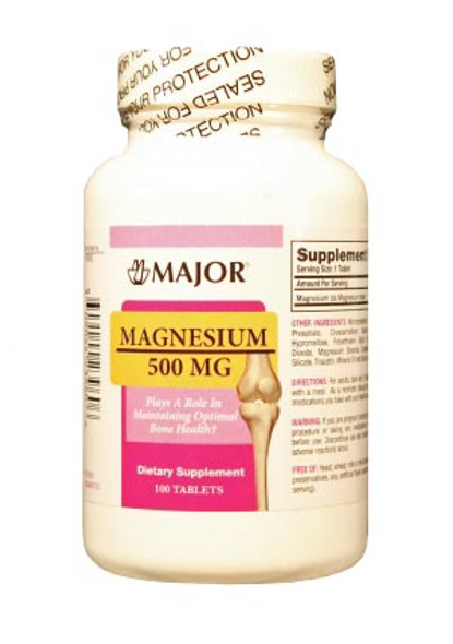 Major Pharmaceuticals 700252 Magnesium Oxide, 500mg, Tablets, 100s, NDC# 00904-4239-60 (US Only) , each