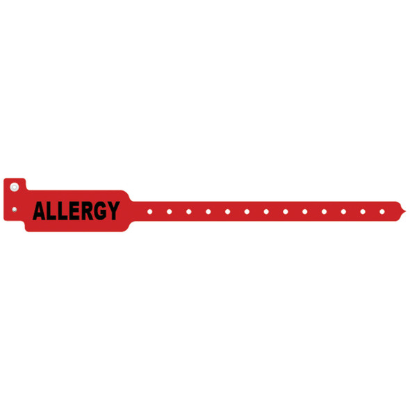 Medical ID Solutions 3104A Wristband, Adult/ Pediatric, Tri-Laminate, Allergy, Red, 500/bx , box