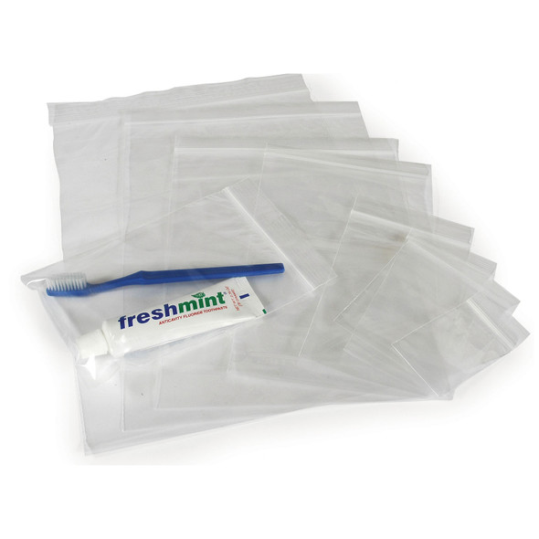 New World Imports ZIP48 Reclosable Clear Bag, 2 mil, 4in. x 8in., 100/bg, 10 bg/cs , case