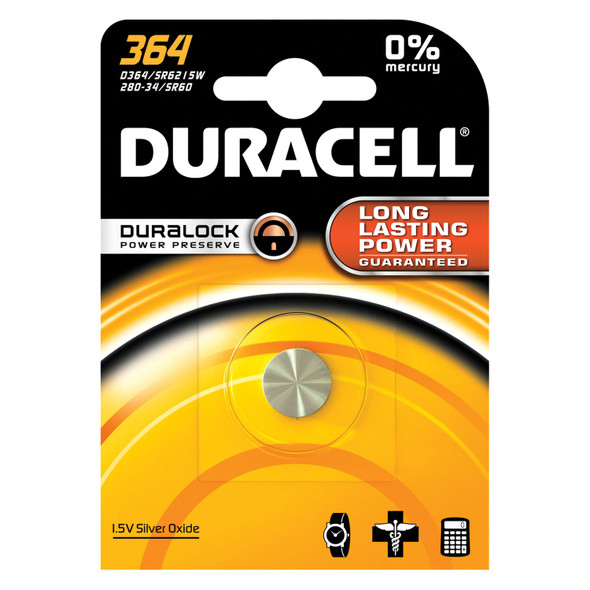 Duracell D364BPK Battery, Silver Oxide, Size 364, 1.5V, 6/bx, 6 bx/cs (UPC# 66272) (Products are not for Private Household Markets; Products cannot be sold on Amazon.com or any other 3rd party site) , case