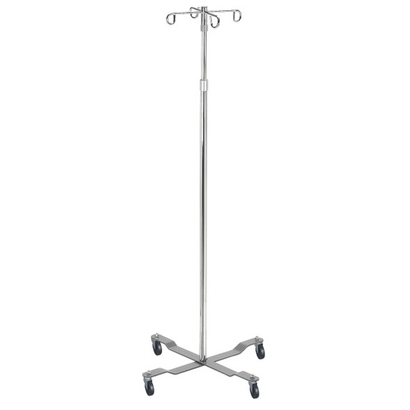 13029 Drive Medical Economy Removable Top I. V. Pole, 2 Hook Top, Chrome